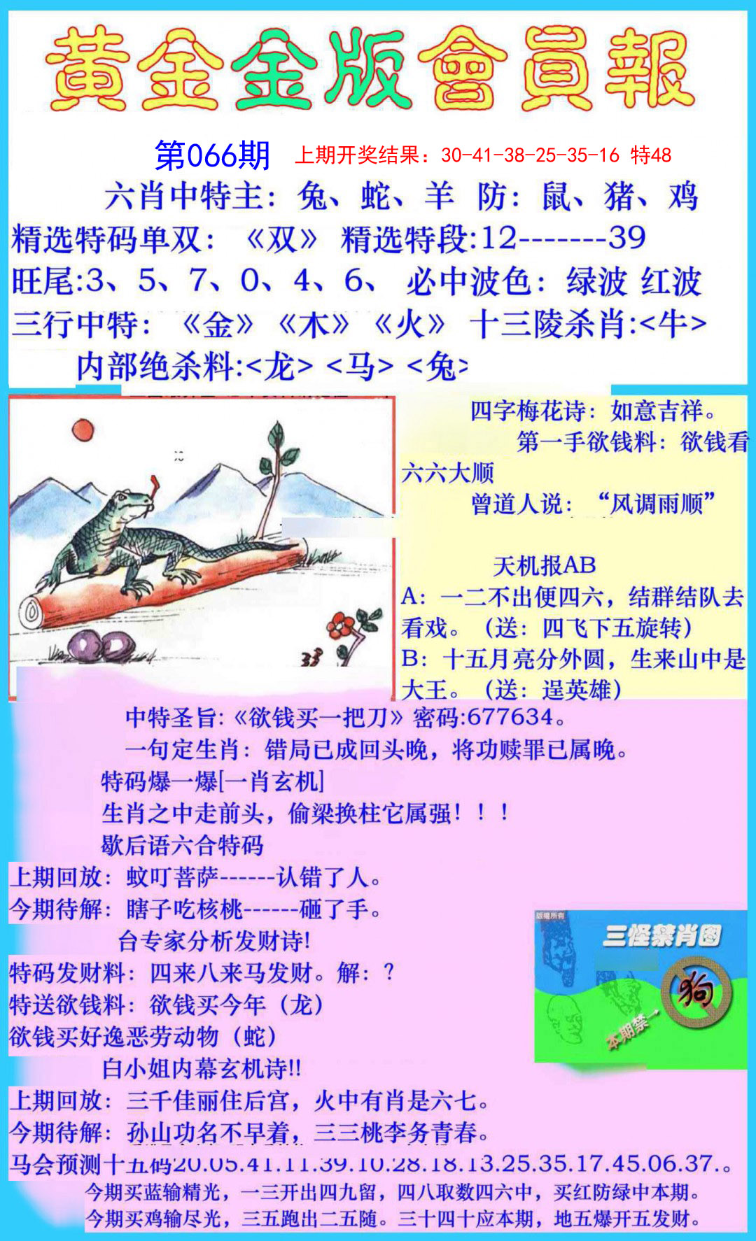 066期黄金金版会员报[图]