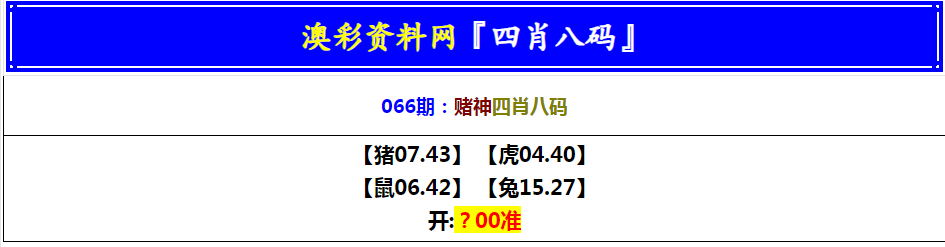 066期赌神四肖八码[图]