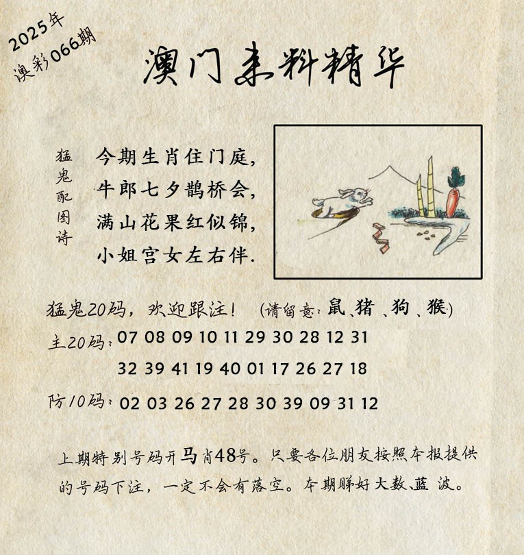 066期澳门来料精华[图]