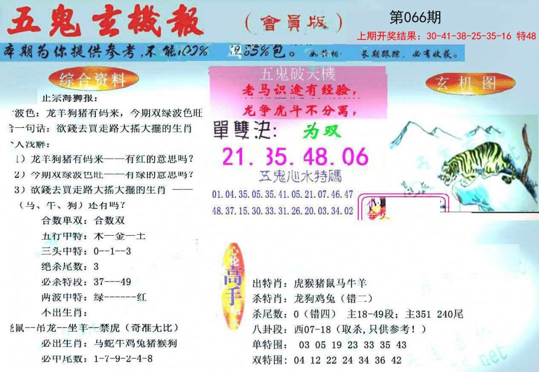 066期新五鬼玄机[图]