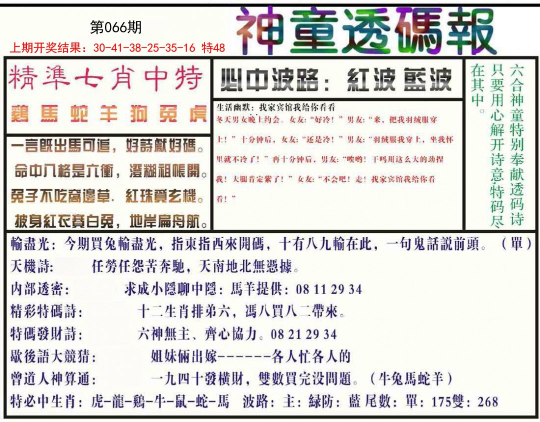 066期神童透码报[图]