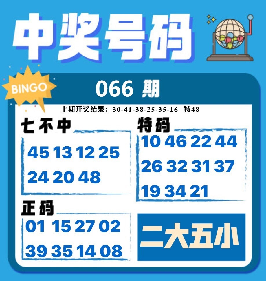 066期中奖号码[图]