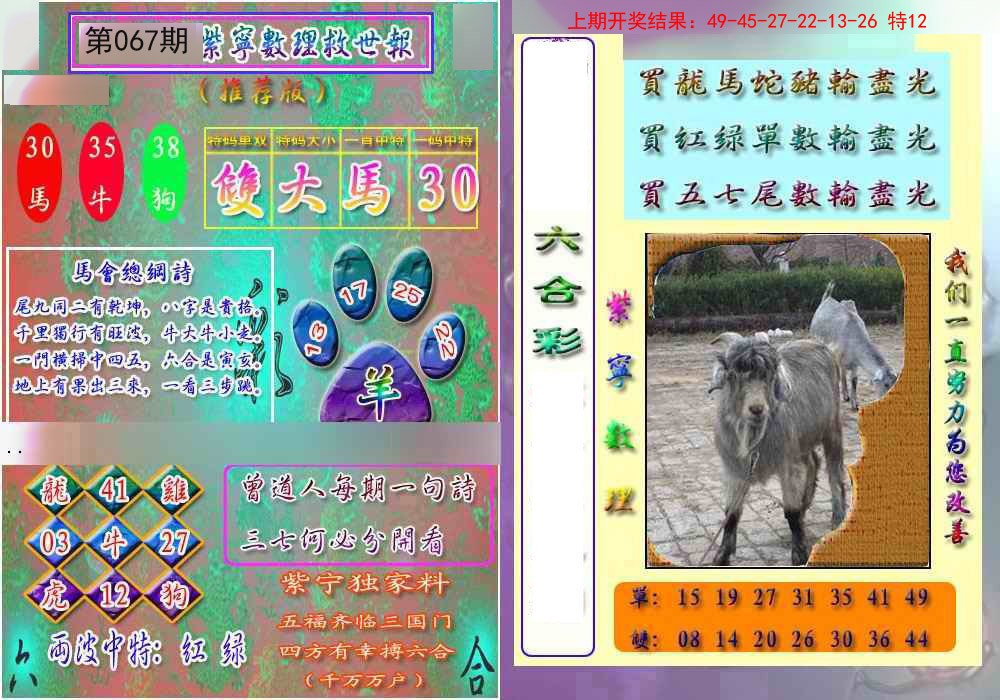 067期数理救世报[图]