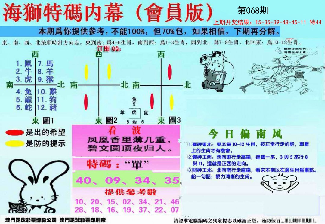 068期另版海狮特码内幕报[图]