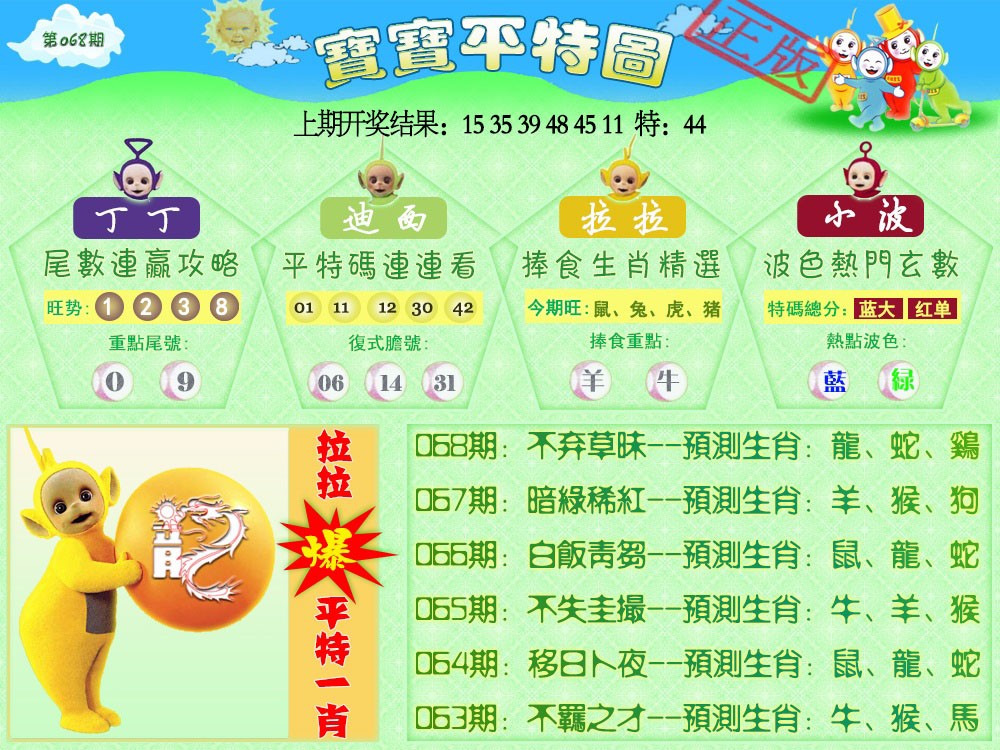 068期天线宝宝平特图[图]