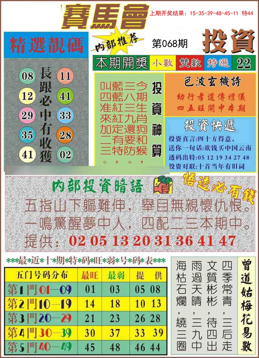 068期马会投资[图]