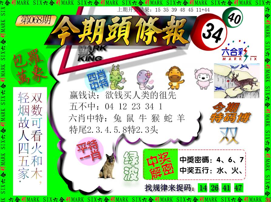 068期今期头条报[图]