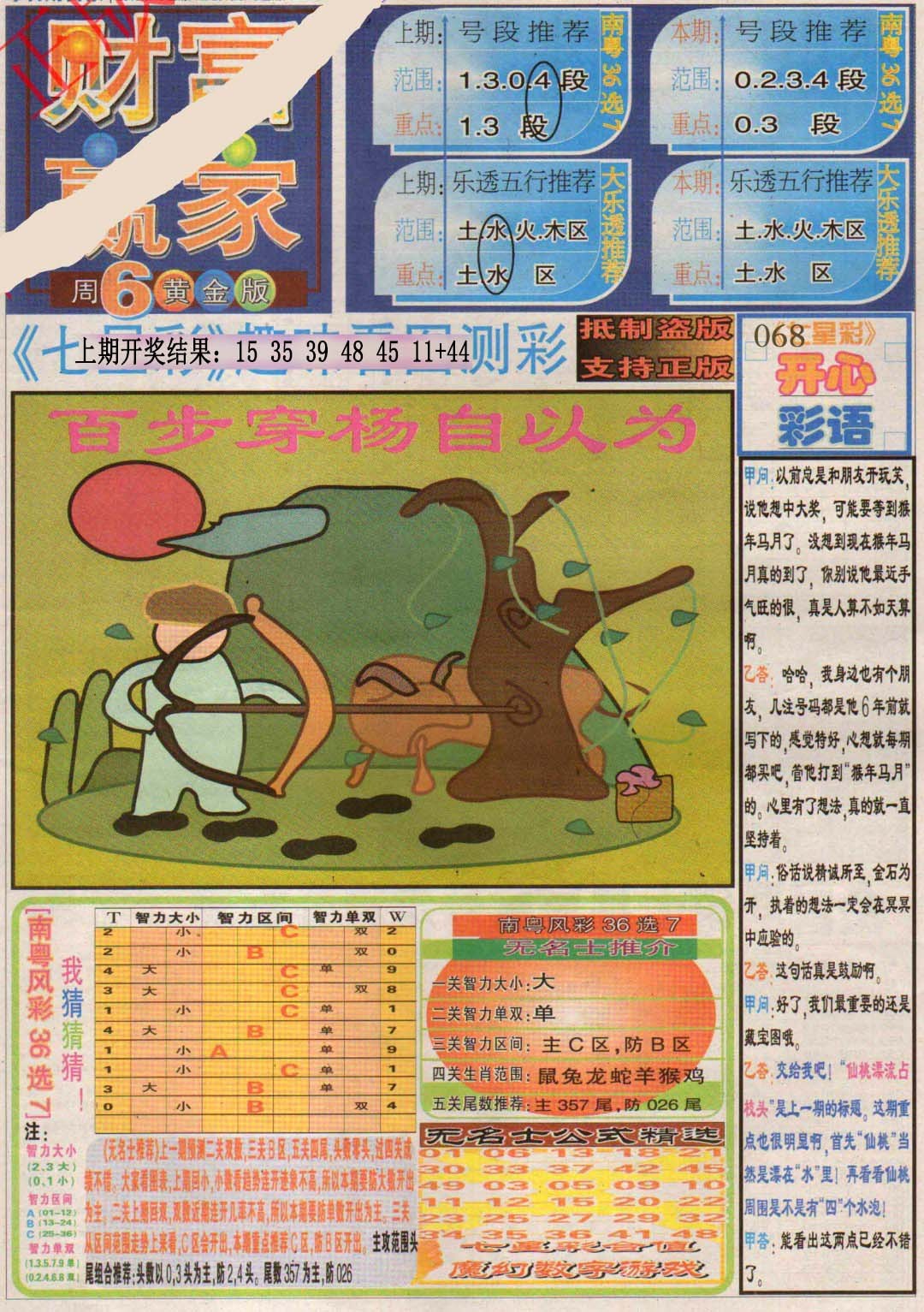 068期财富赢家（七星彩）[图]