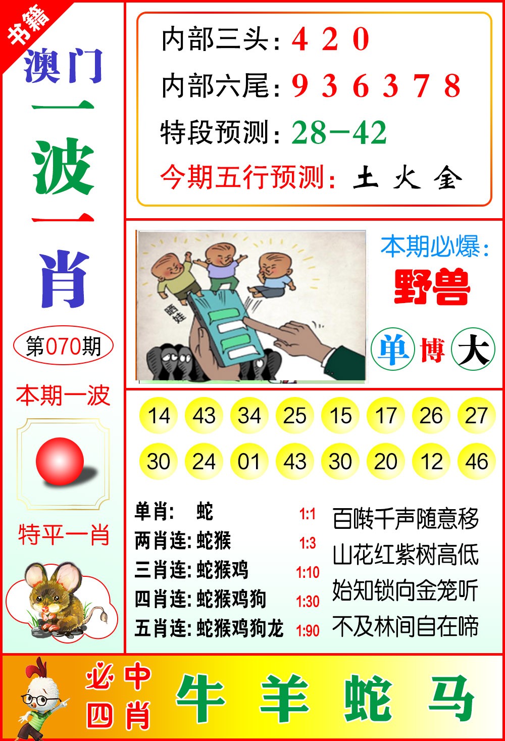 070期澳门一波一肖[图]