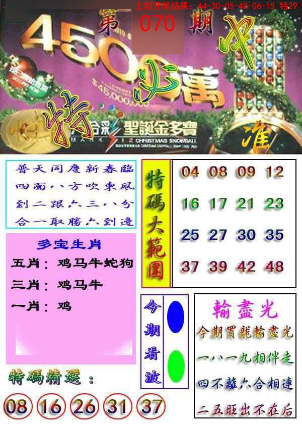 070期特必中[图]