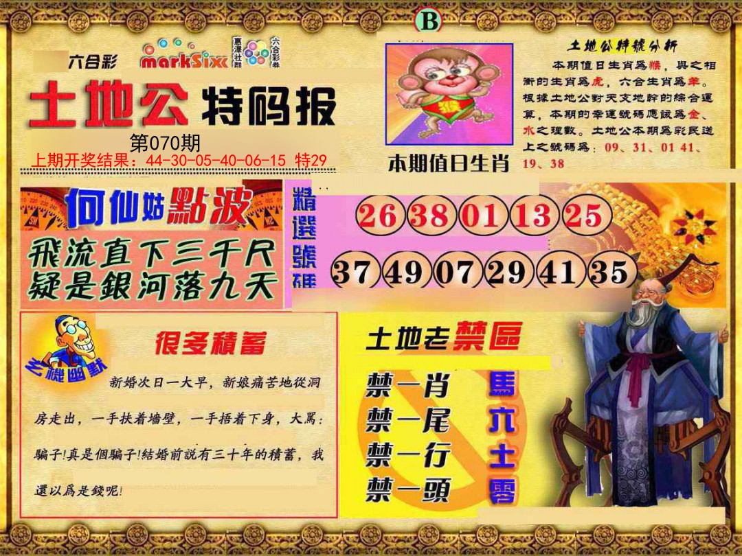 070期土地公特码报B[图]