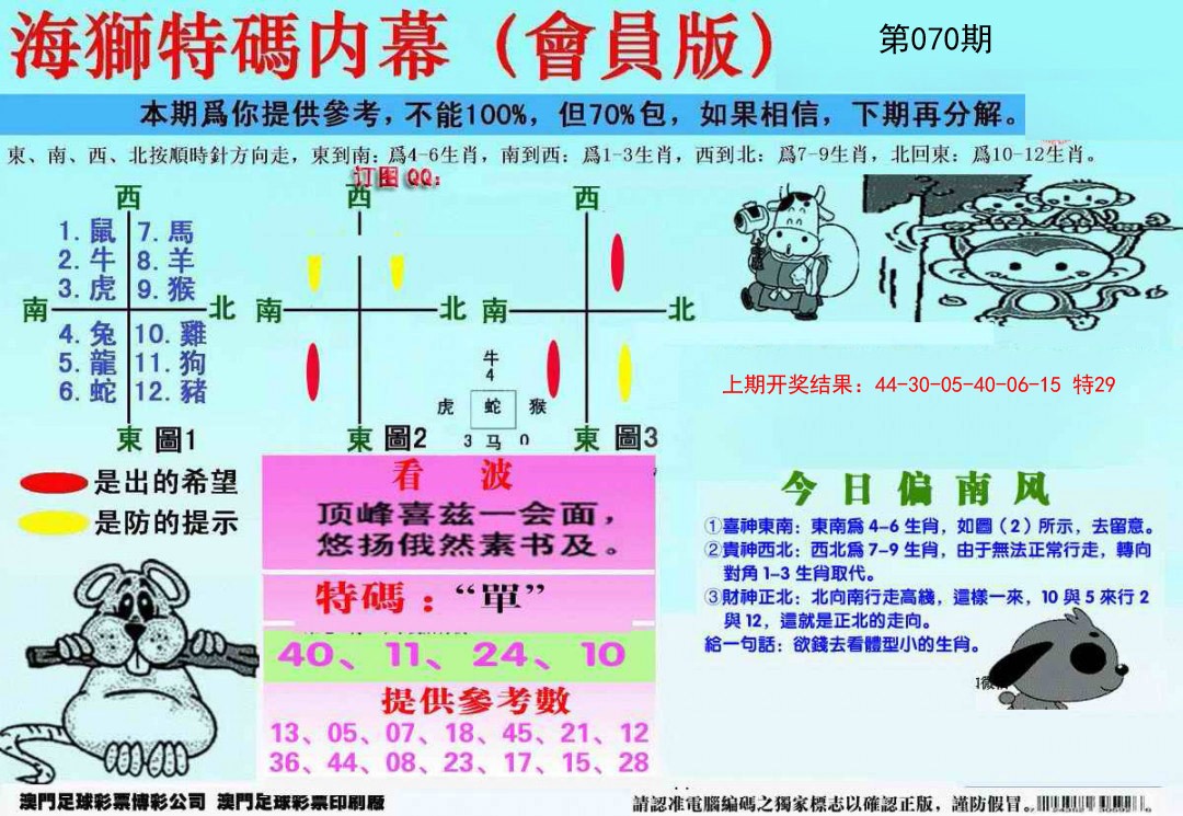 070期另版海狮特码内幕报[图]