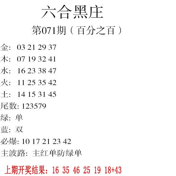 071期六合黑庄[图]
