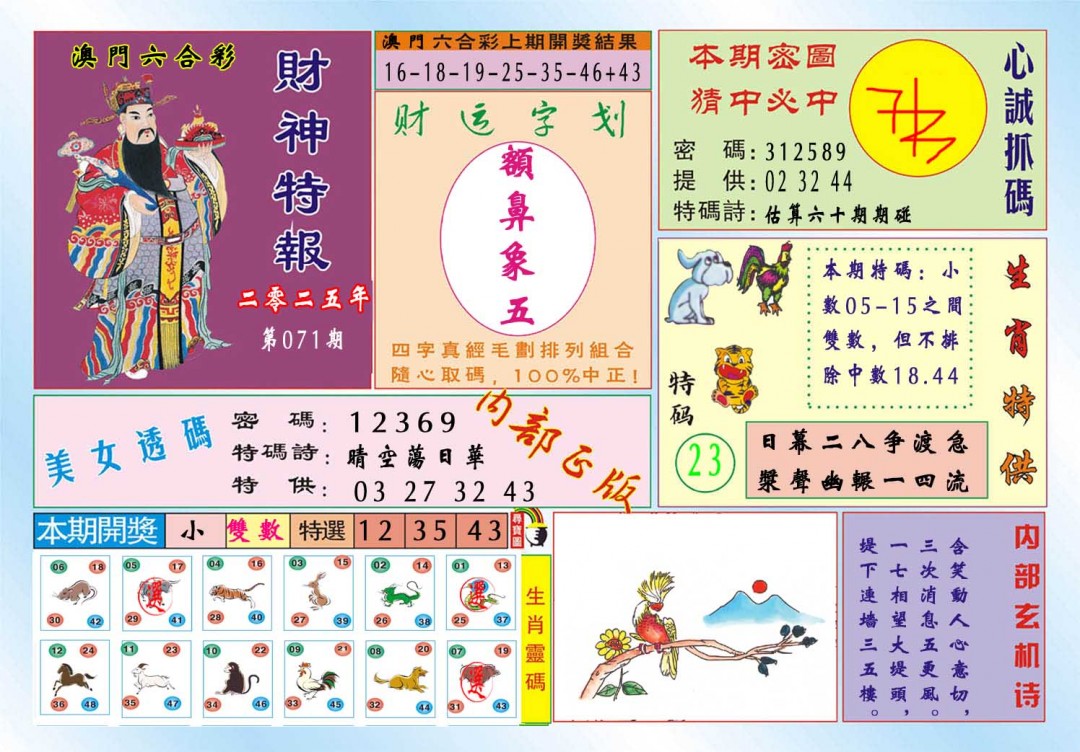 071期财神特报[图]