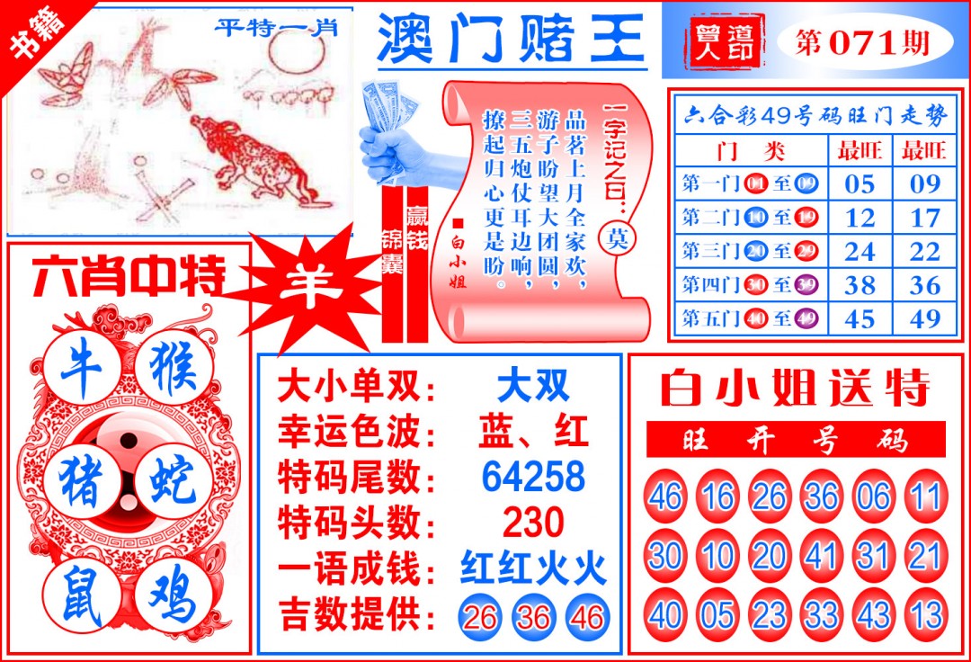 071期澳门赌王天书[图]