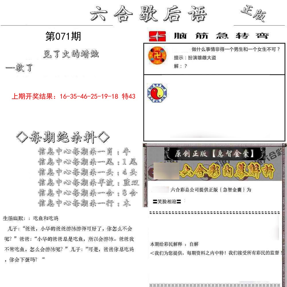 071期六合歇后语[图]