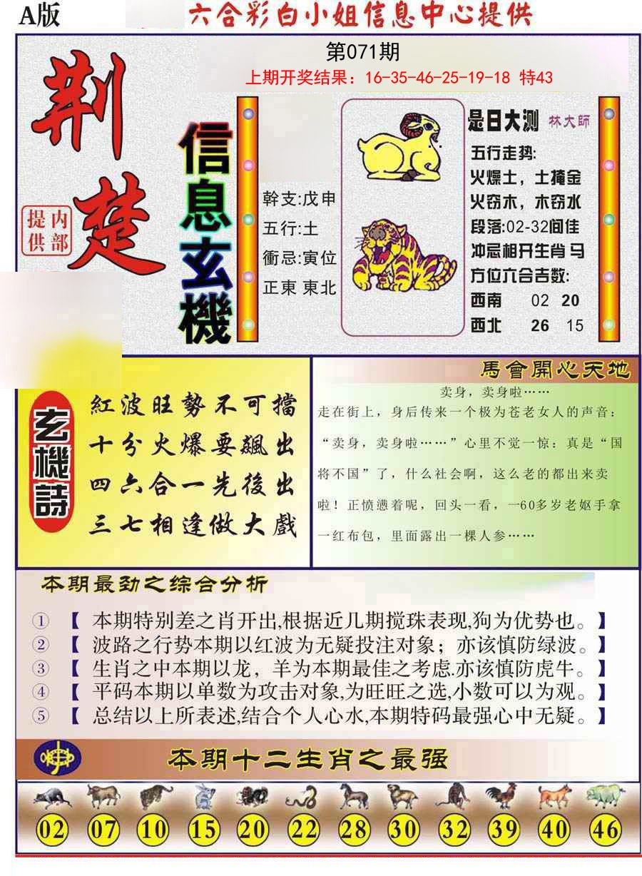 071期荆楚信息玄机A[图]