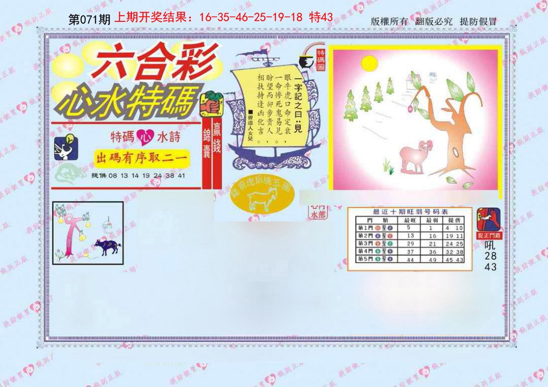 071期心水特码[图]