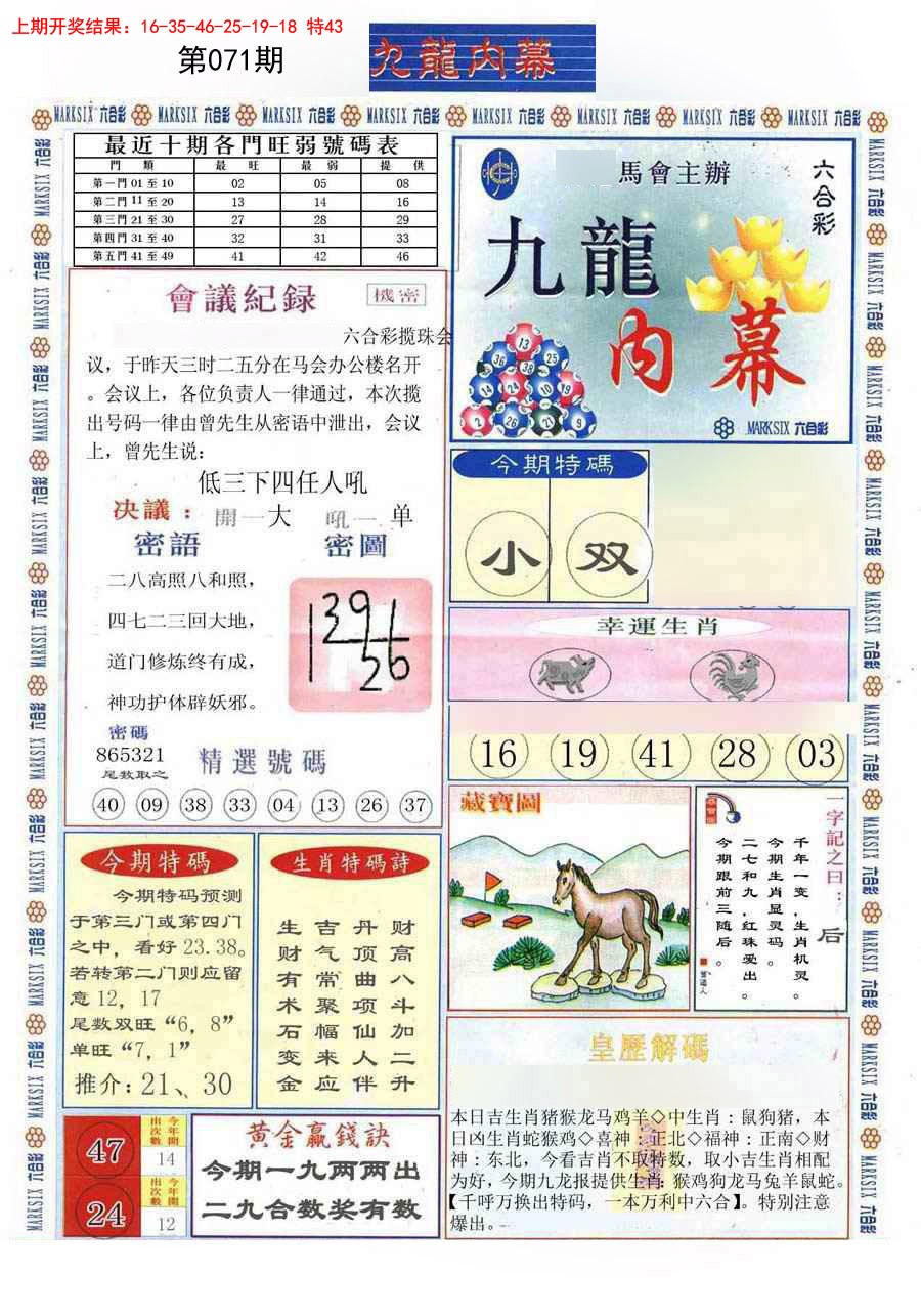 071期(新版)九龙内幕A[图]