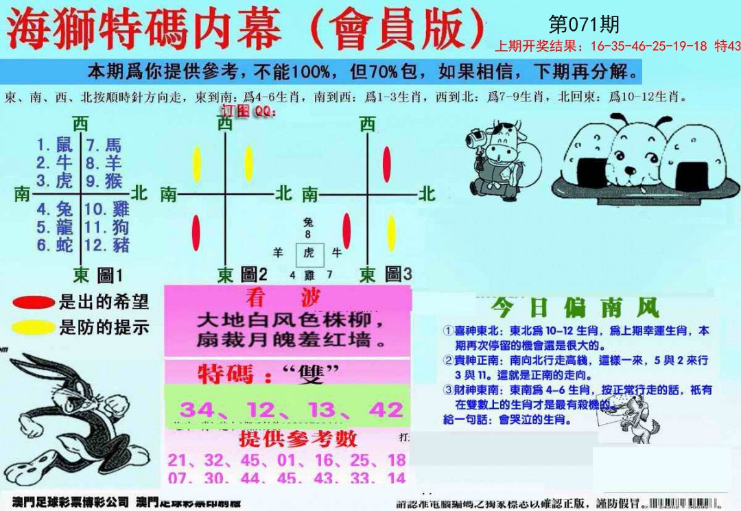 071期另版海狮特码内幕报[图]