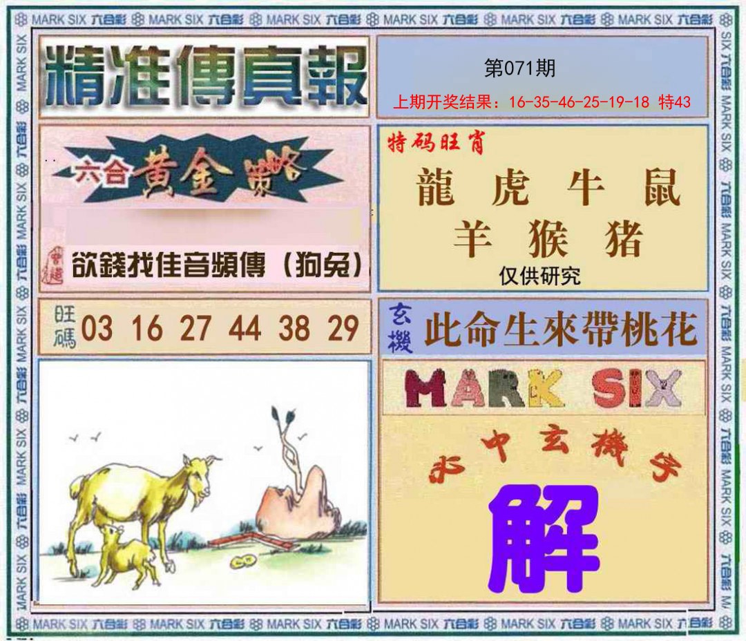 071期精准<傳真報>[图]