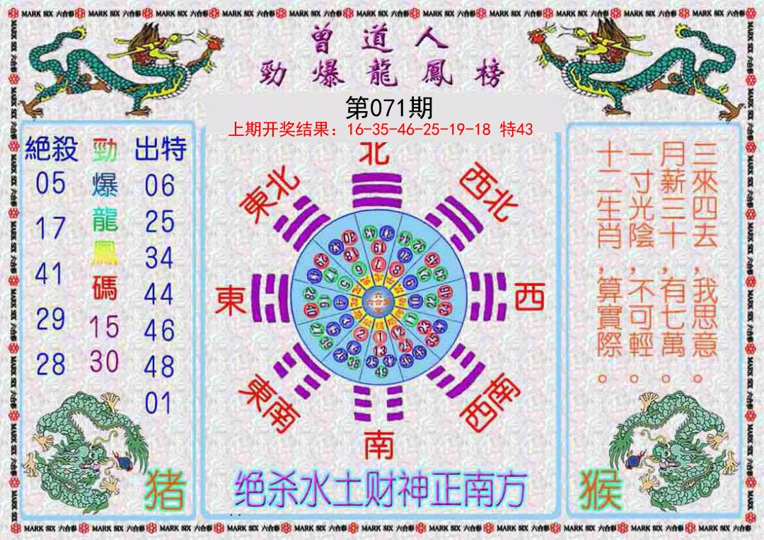 071期曾道人劲爆龙凤榜[图]