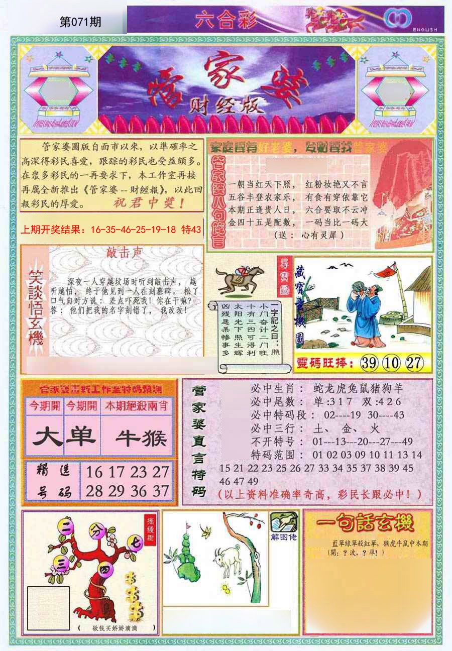 071期管家婆财经版[图]