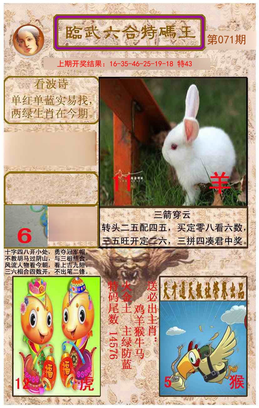 071期临武六合特码王[图]