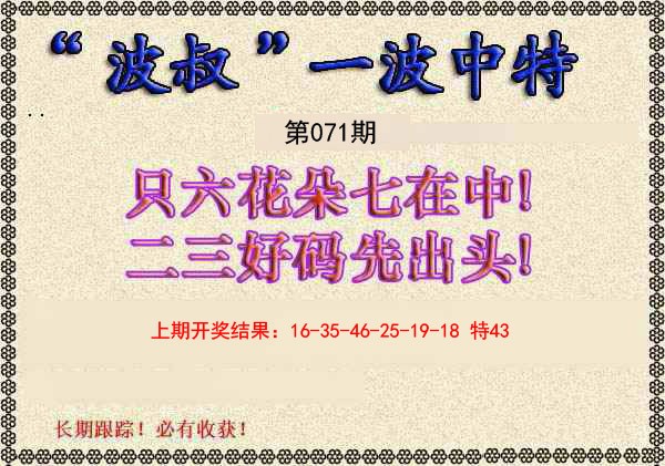 071期波叔一波中特[图]