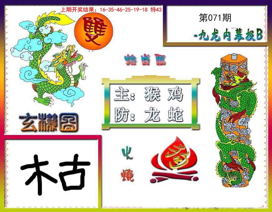 071期九龙内幕特肖图B[图]