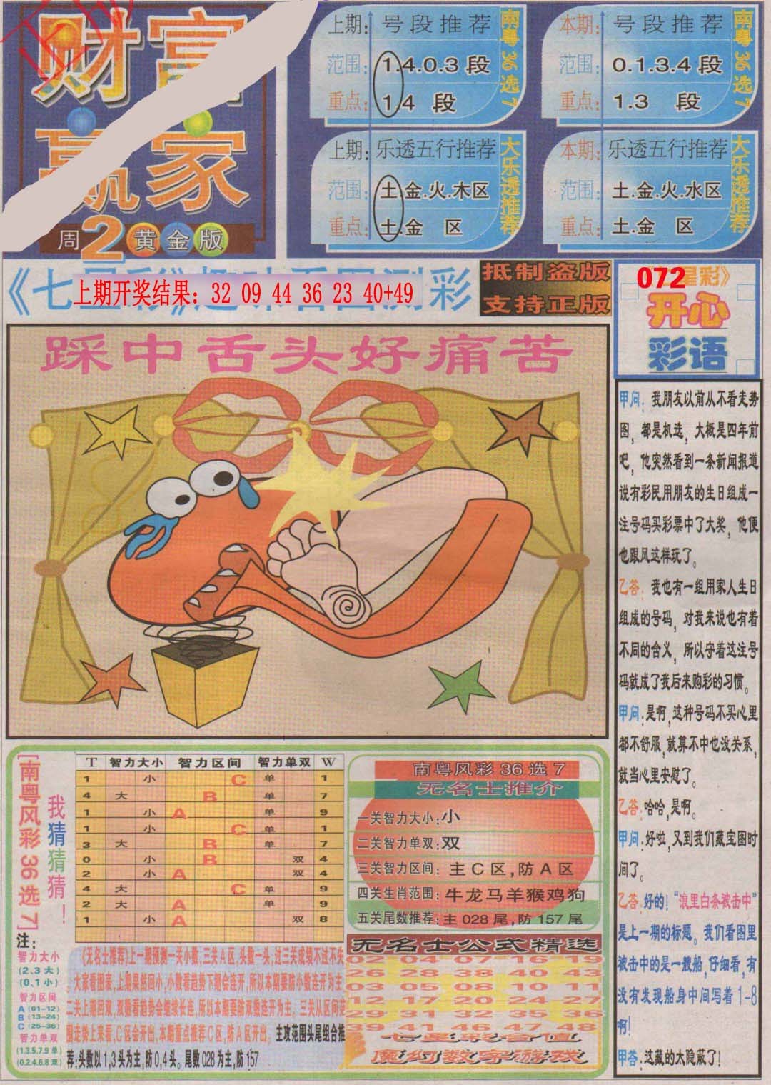 072期财富赢家（七星彩）[图]