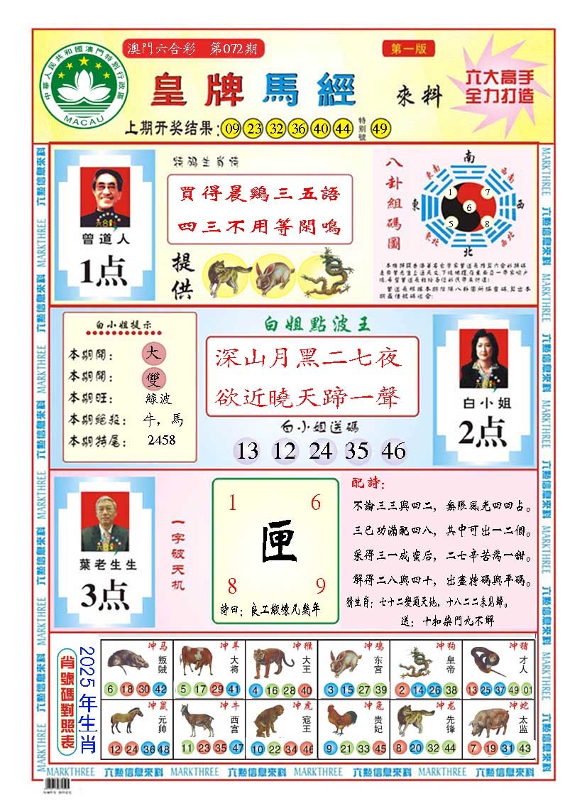 072期皇版马经A[图]