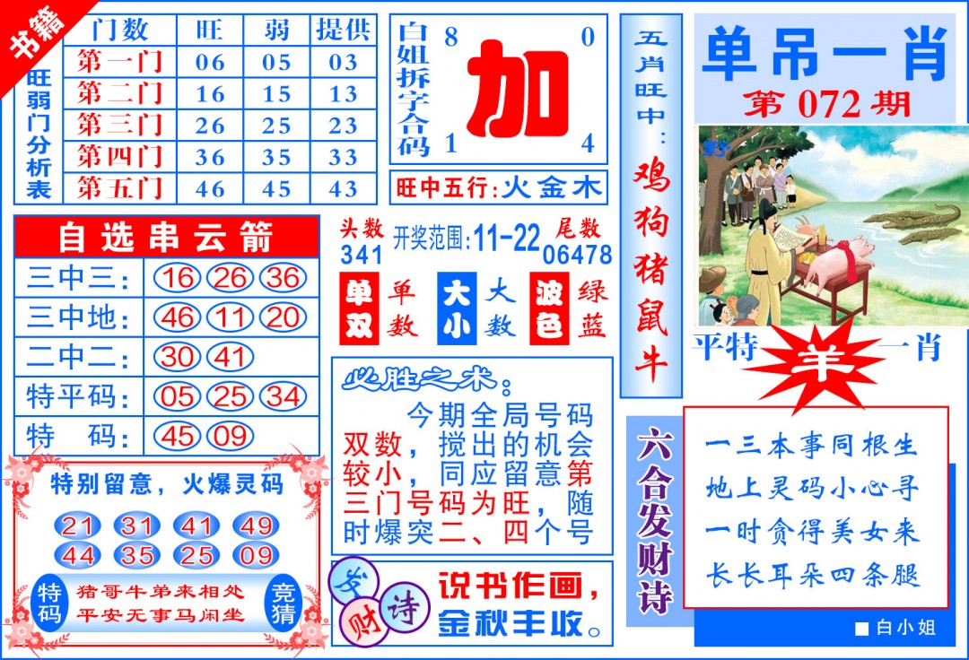 072期澳门单吊一肖[图]