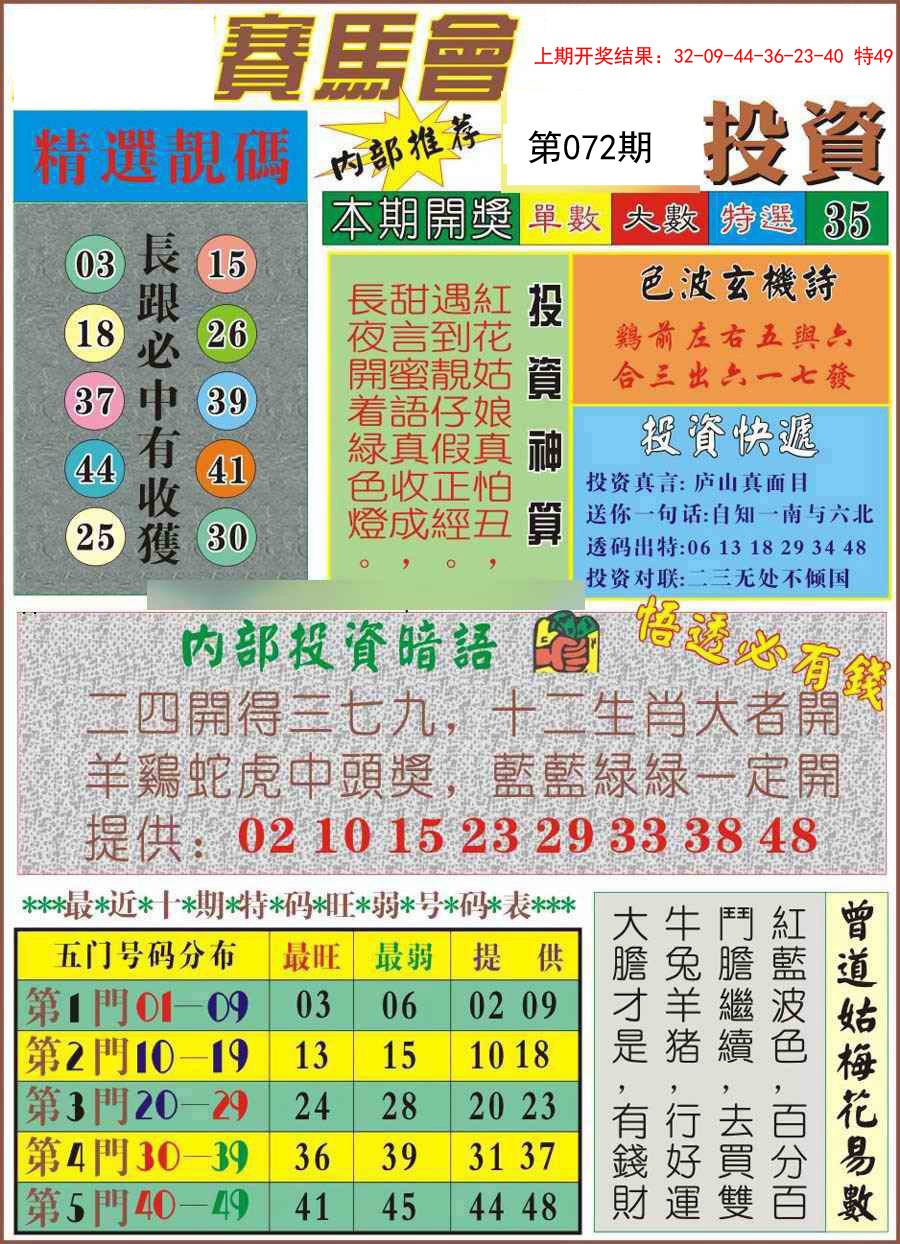 072期马会投资[图]