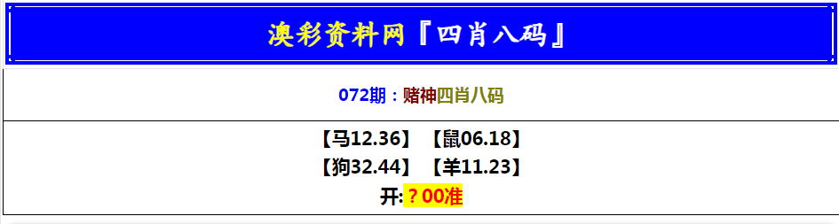 072期赌神四肖八码[图]