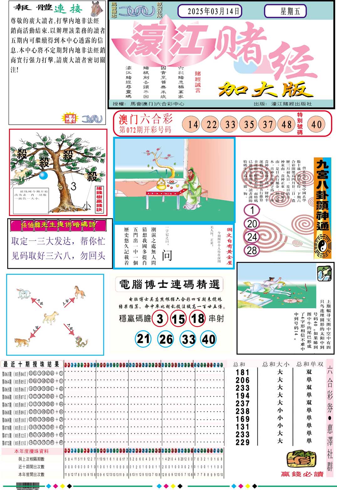 073期濠江赌经A加大版[图]