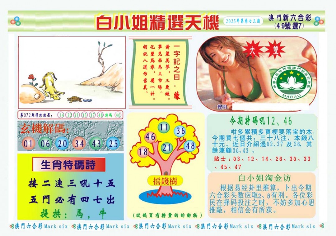 073期白小姐精选玄机A[图]