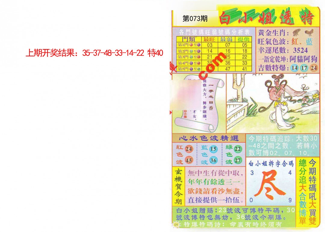 073期白小姐透特[图]