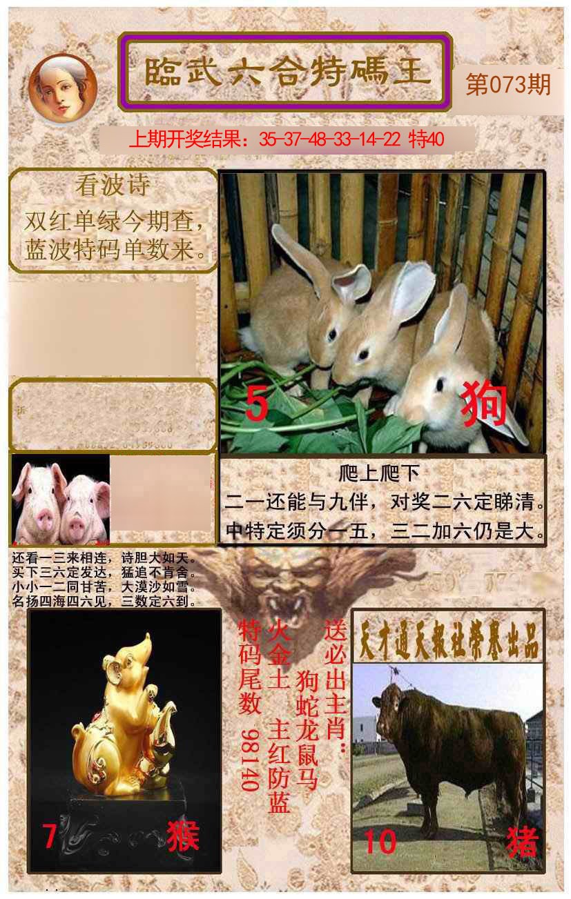 073期临武六合特码王[图]