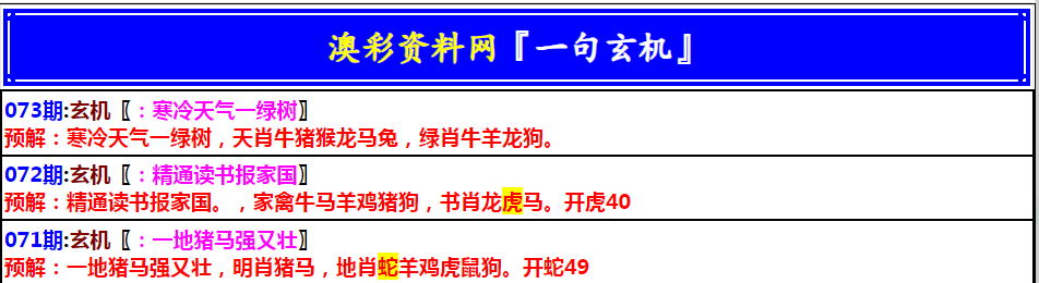 073期澳门一句玄机[图]