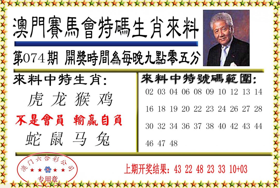 074期特码生肖来料[图]