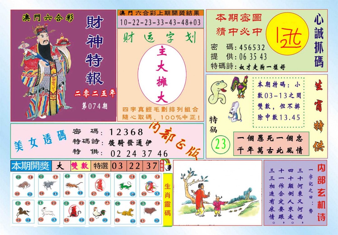 074期财神特报[图]