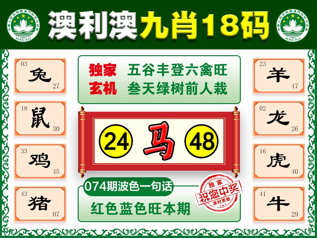 074期澳利澳九肖[图]