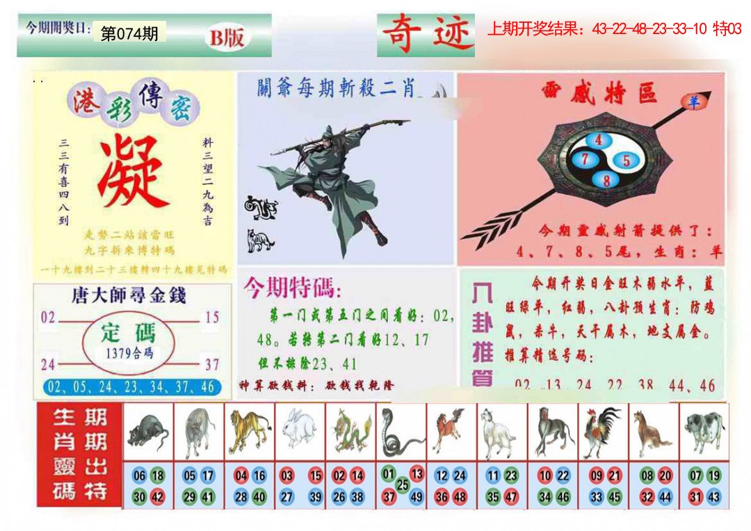 074期九龍奇迹B(推荐)[图]