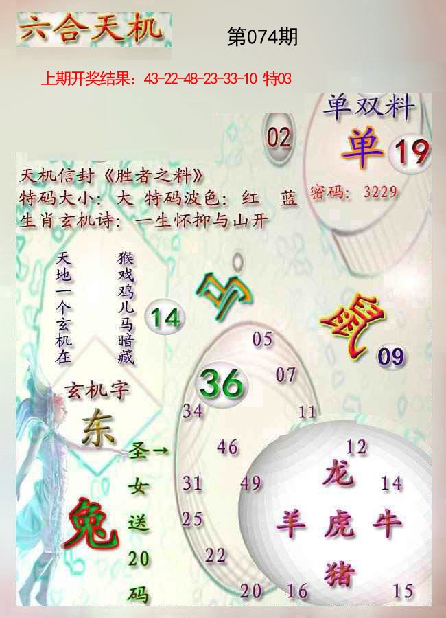 074期天机报[图]