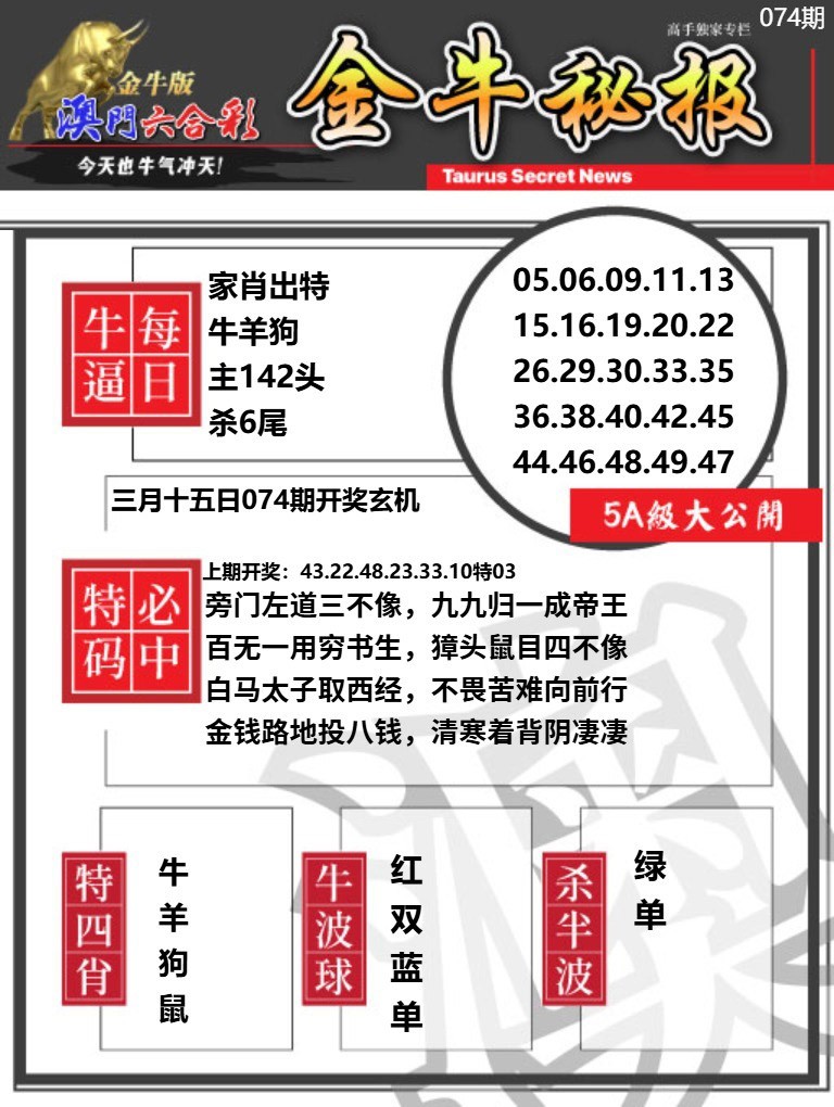 074期金牛秘报A[图]
