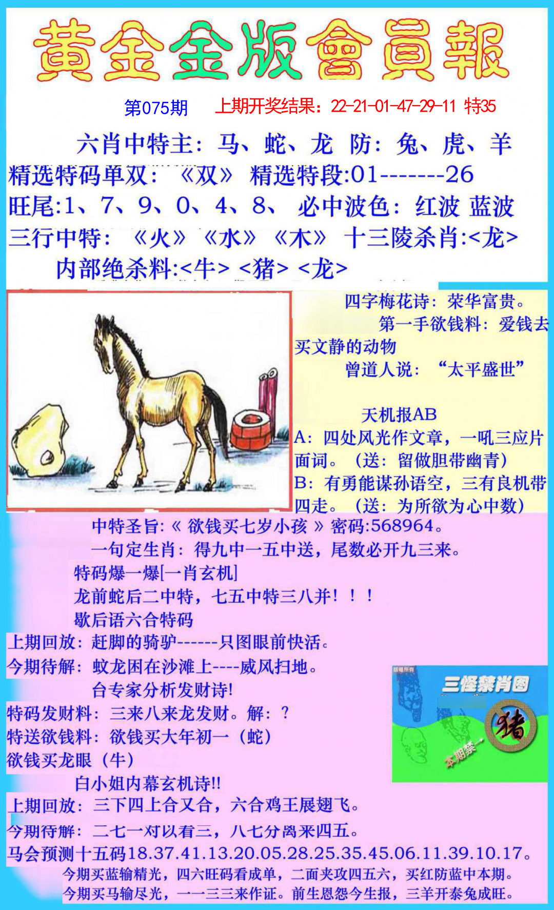 075期黄金金版会员报[图]