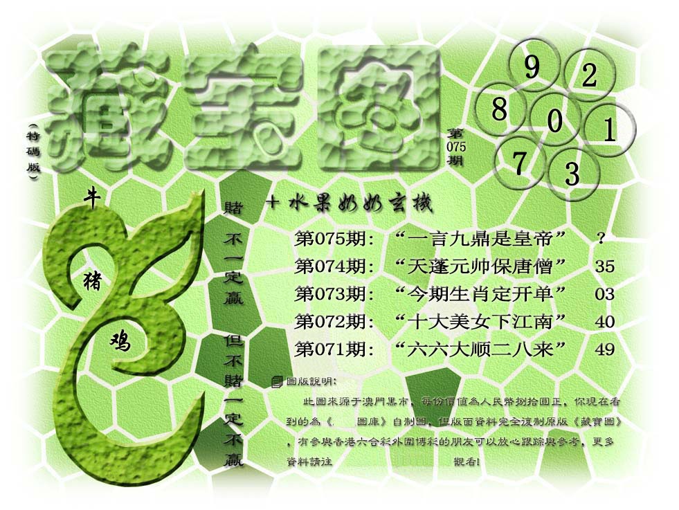 075期(水果奶奶藏宝图)正版[图]