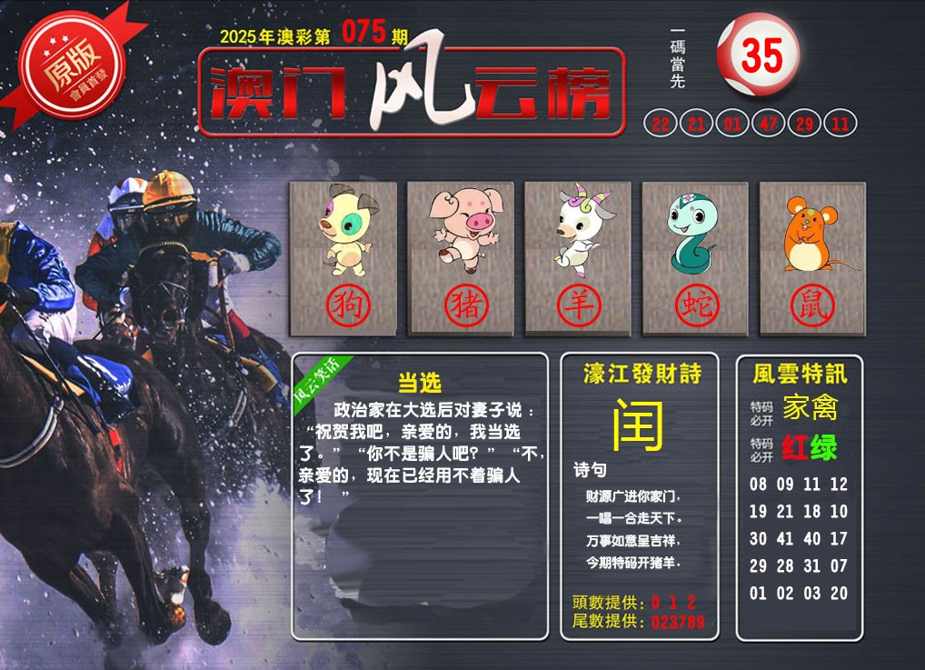 075期澳门风云榜[图]
