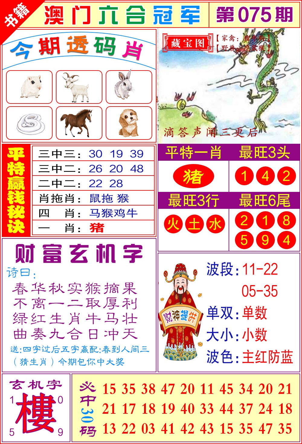 075期澳门六合冠军[图]